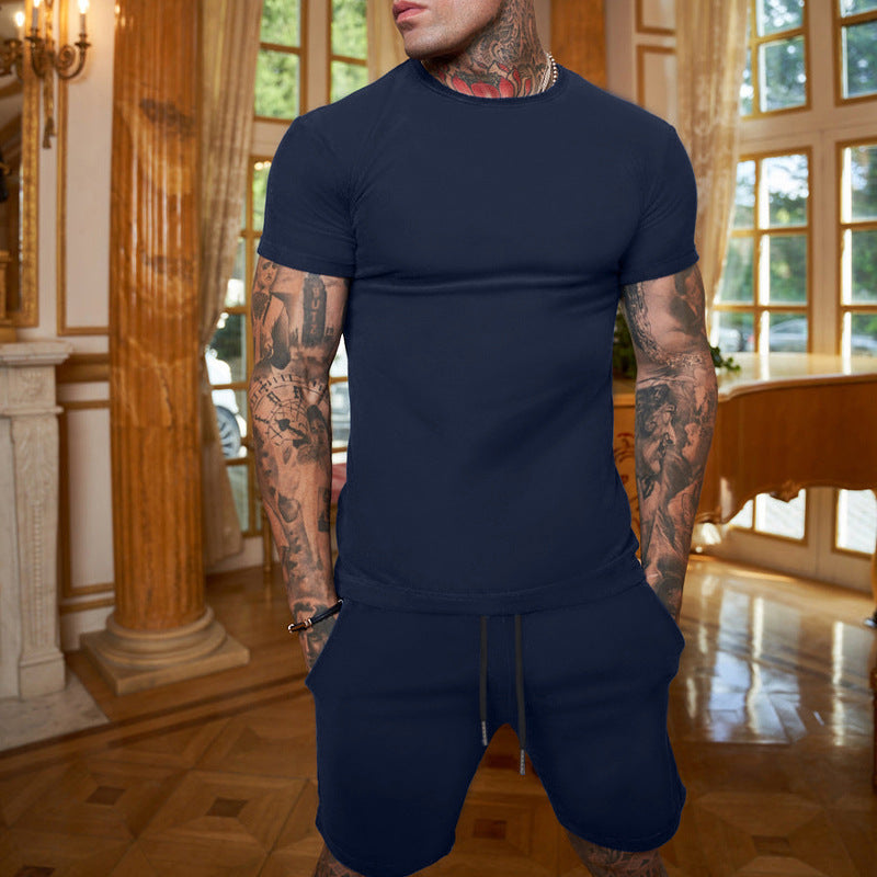 Men's Fashion Short Sleeve Shorts Set