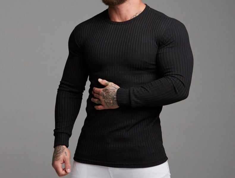 Men's Slim Knit Long Sleeve shirt