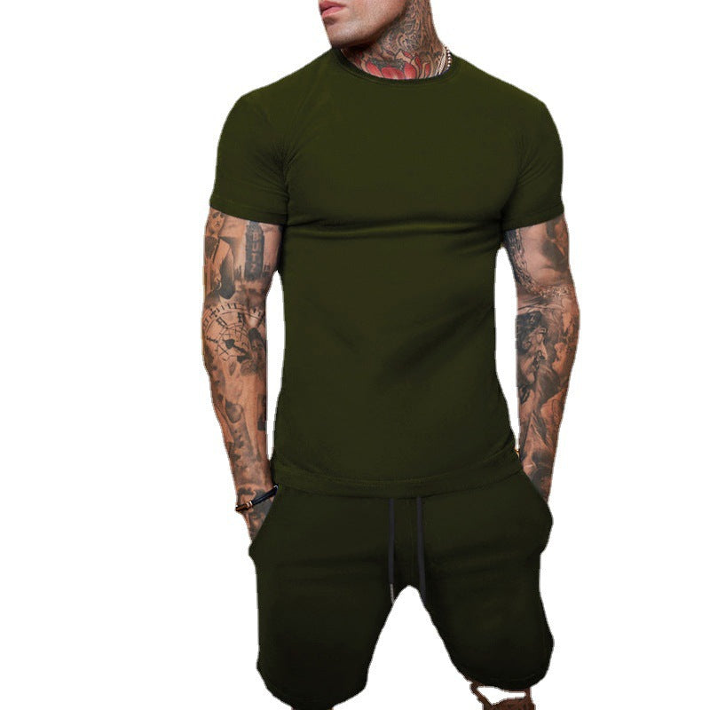 Men's Fashion Short Sleeve Shorts Set