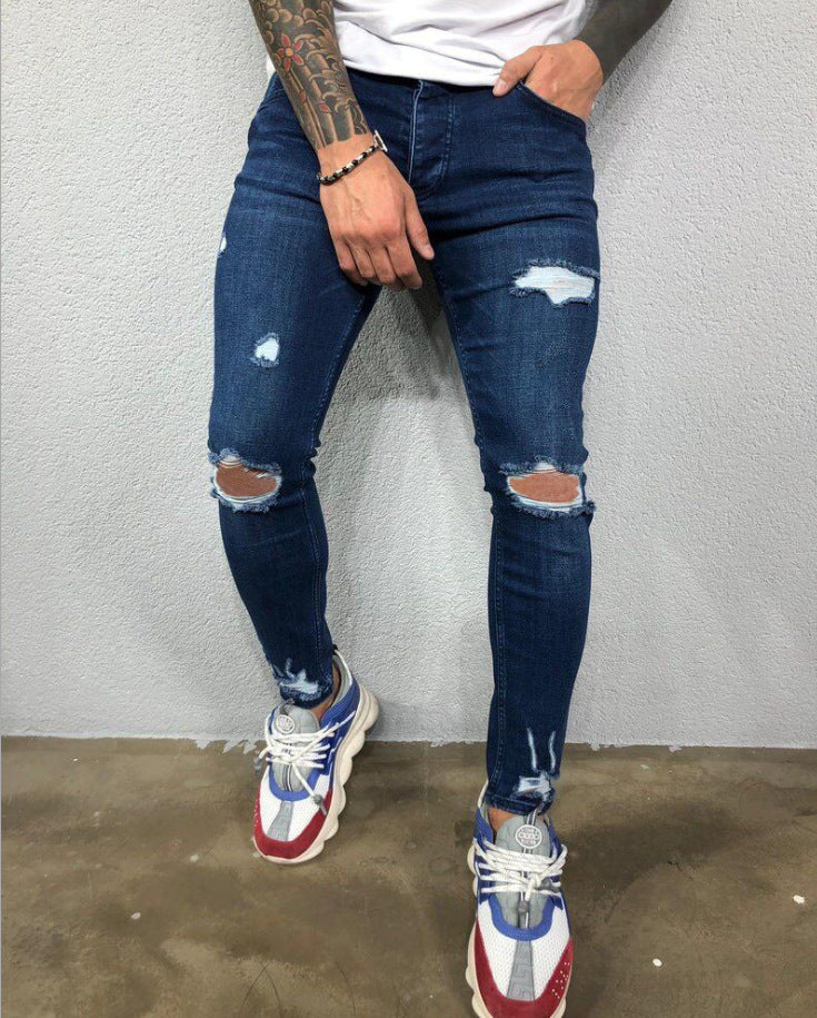 Men's Stretchy Ripped Jeans