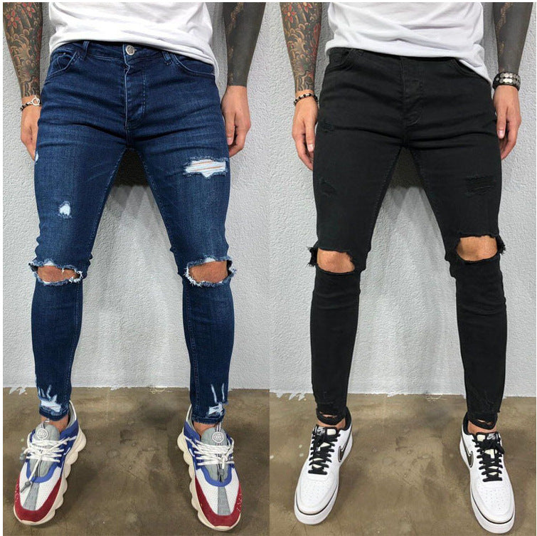 Men's Stretchy Ripped Jeans