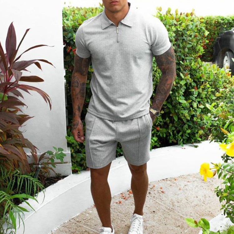 Men'S 2 Piece set - Casual Short-Sleeved and Slim Shorts