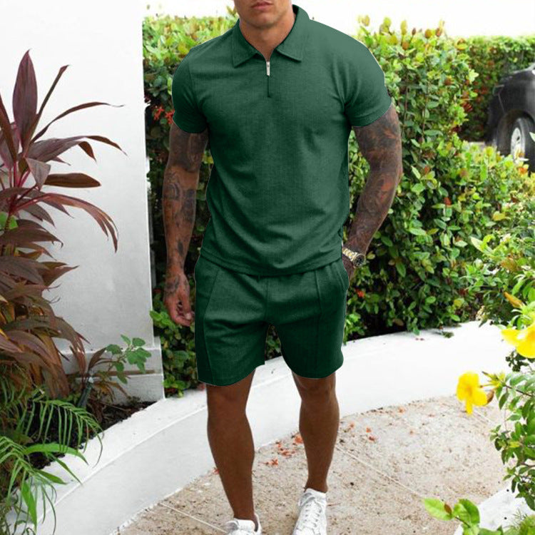 Men'S 2 Piece set - Casual Short-Sleeved and Slim Shorts