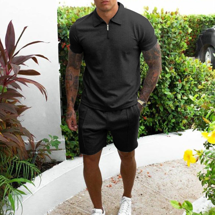 Men'S 2 Piece set - Casual Short-Sleeved and Slim Shorts