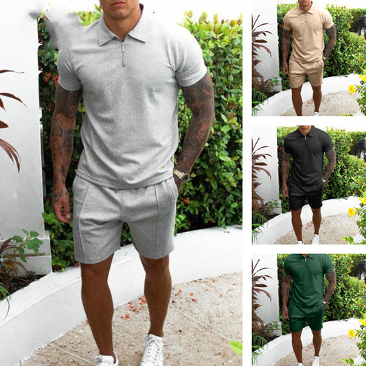 Men'S 2 Piece set - Casual Short-Sleeved and Slim Shorts