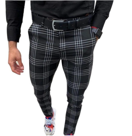 Plaid Striped Casual Pants