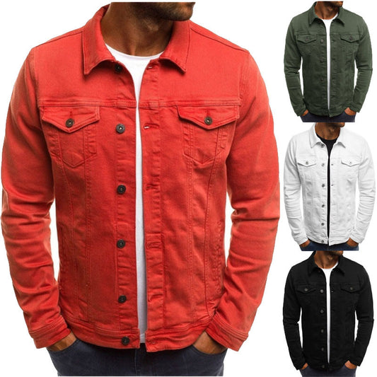 Slim-fit buttoned mens jacket