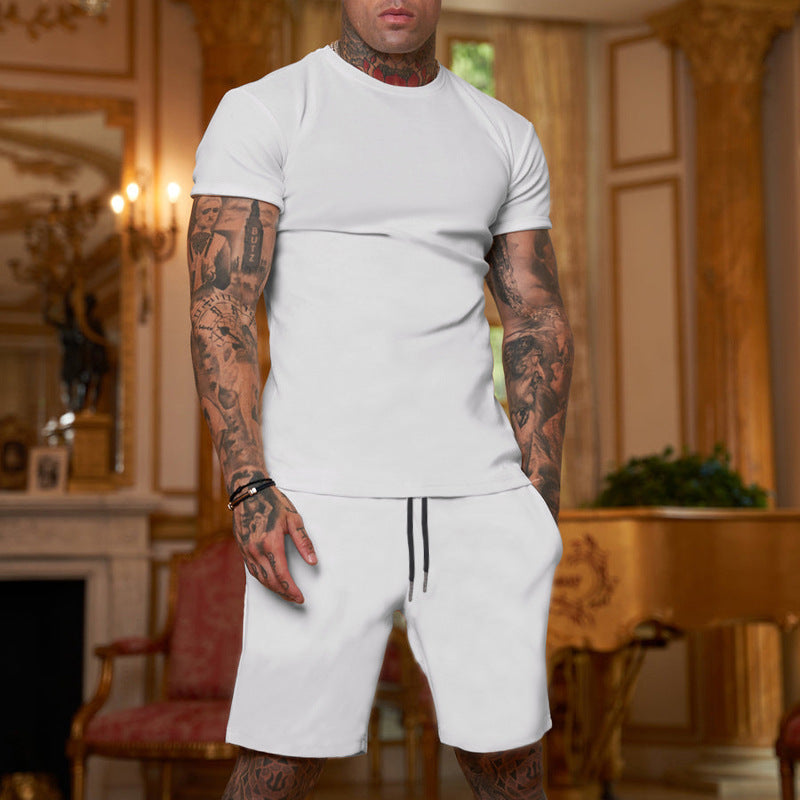 Men's Fashion Short Sleeve Shorts Set