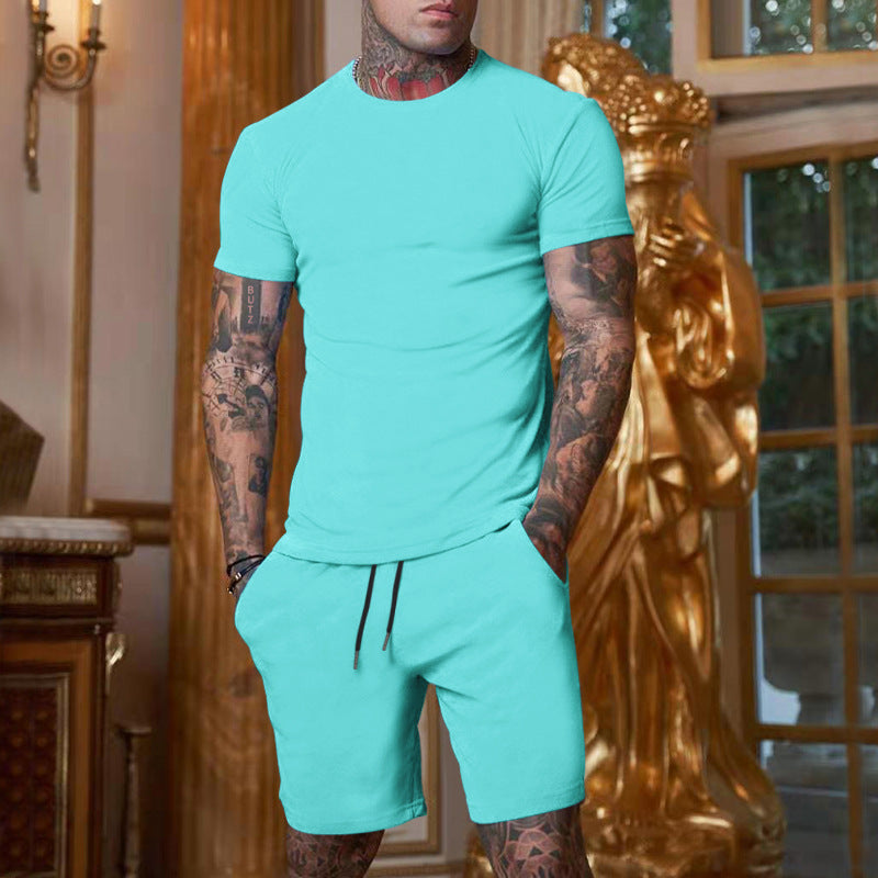 Men's Fashion Short Sleeve Shorts Set