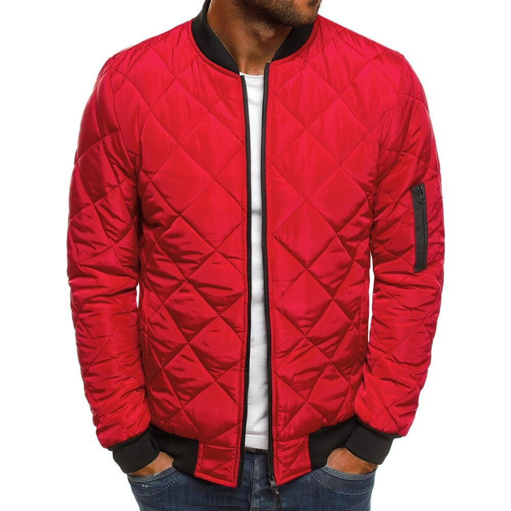 Men's Diamond Stitched Small Padded Jacket