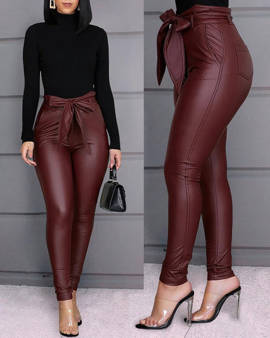 Womens Casual leather pants