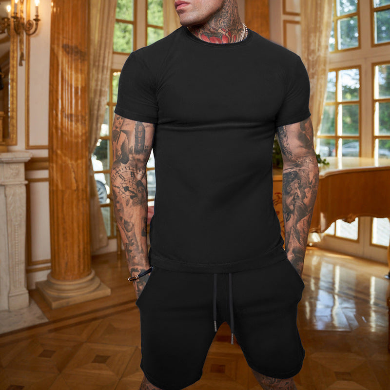 Men's Fashion Short Sleeve Shorts Set