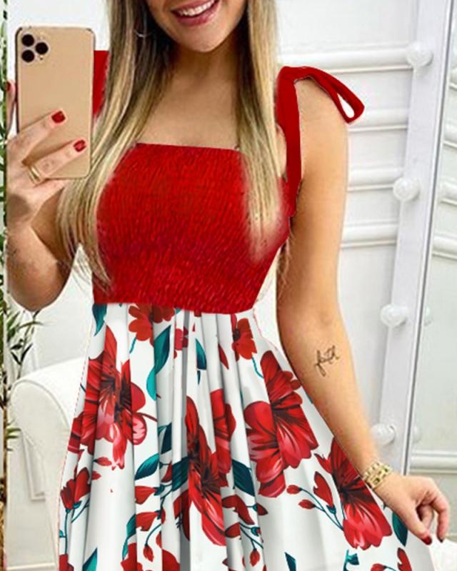 Sling Stitching Tube Top Dress